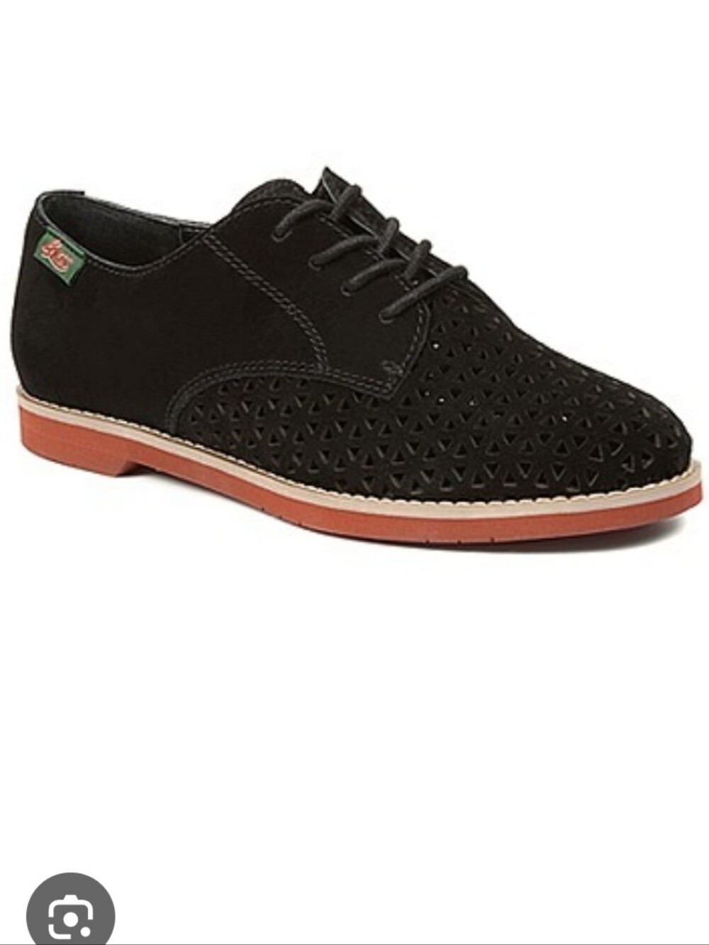 G. H. Bass Ellie-1 Derby Black Suede Oxford Shoe Size 6